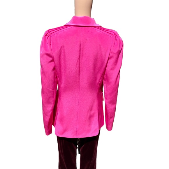 Jean Louis Scherrer bright pink blazer jacket with shoulder detailing Sz 4 - Picture 4 of 13